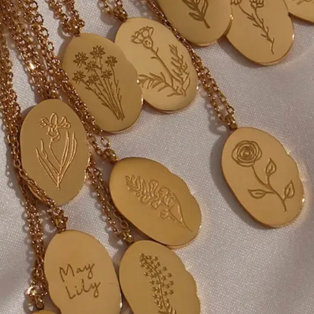 Personalized Birth Flower Necklaces for Meaningful Gifts, Jewelry, For Her, Uni - Picture 3 of 6